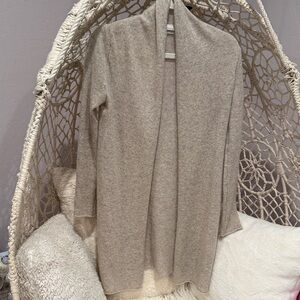 White + Warren Trapeze Beige Women's cashmere cardigan Sweater